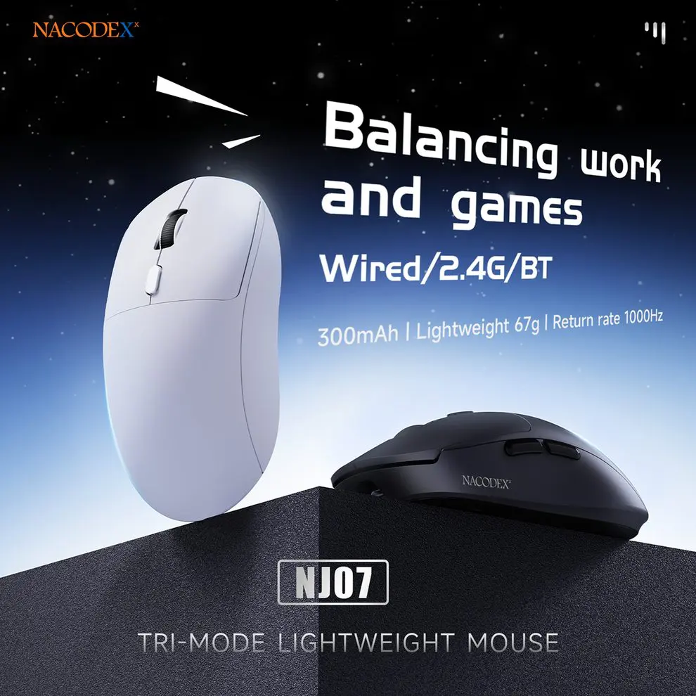 AJAZZ NJ07 Tri-Mode Wireless Lightweight Gaming Mouse 11 AJAZZ NJ07 Tri-Mode Wireless Lightweight Gaming Mouse - Image 11