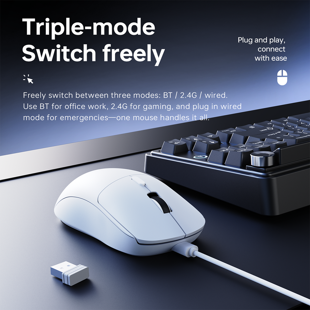 AJAZZ NJ07 Tri-Mode Wireless Lightweight Gaming Mouse 13 AJAZZ NJ07 Tri-Mode Wireless Lightweight Gaming Mouse - Image 13