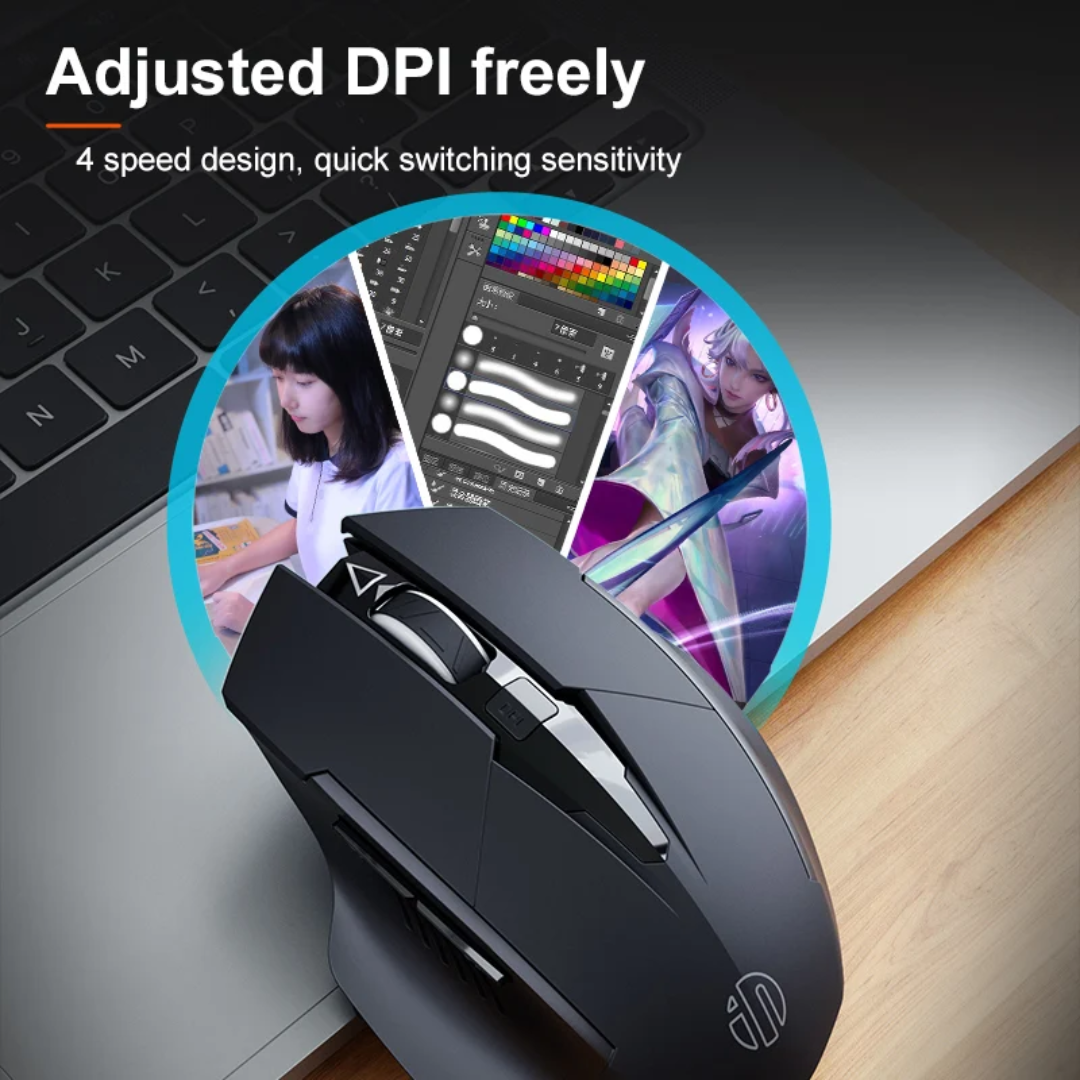 Inphic F1 2.4G Wireless Office Mouse, Gray 4 Inphic F1 2.4G Wireless Office Mouse, Gray - Image 4