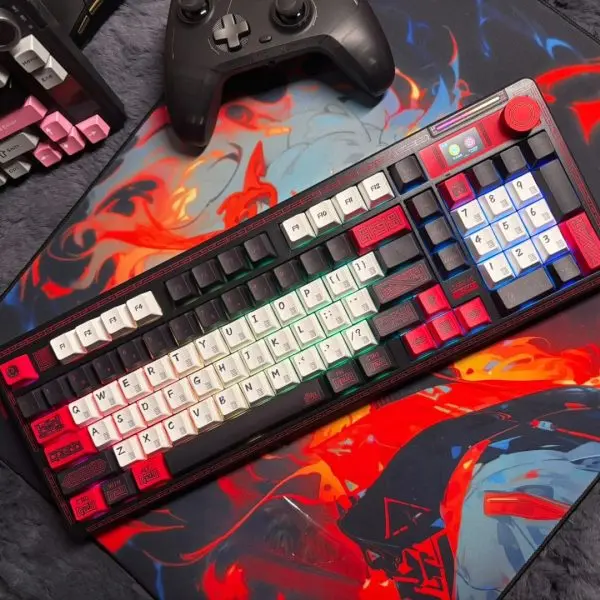 LINGBAO K98 Pro Tri-Mode Mechanical Keyboard – Flame Scale Tenghui