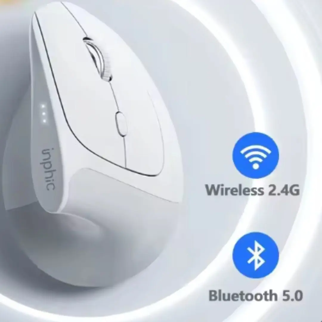 Inphic X9 Pro Vertical Ergonomic Tri-Mode Wireless Mouse 5 Inphic X9 Pro Vertical Ergonomic Tri-Mode Wireless Mouse - Image 5
