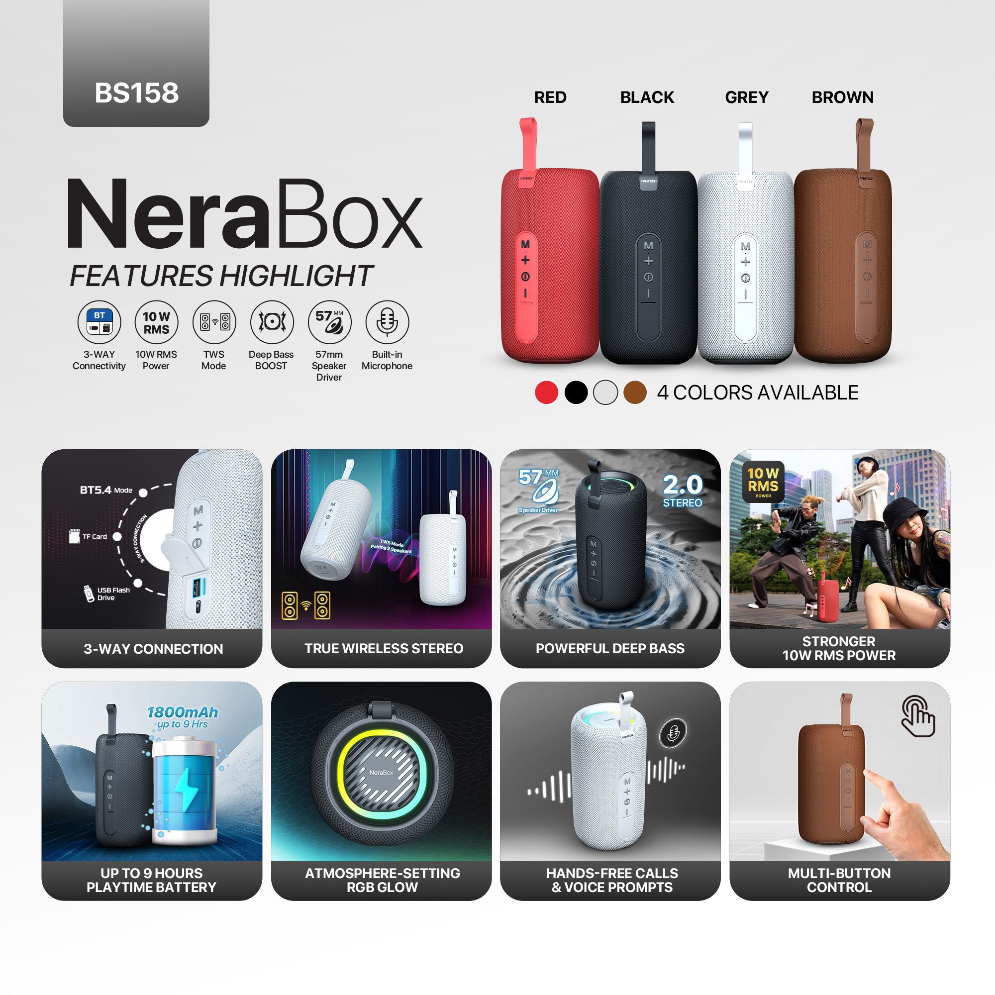 FANTECH BS158 Nerabox Bluetooth Speaker 5 FANTECH BS158 Nerabox Bluetooth Speaker - Image 5