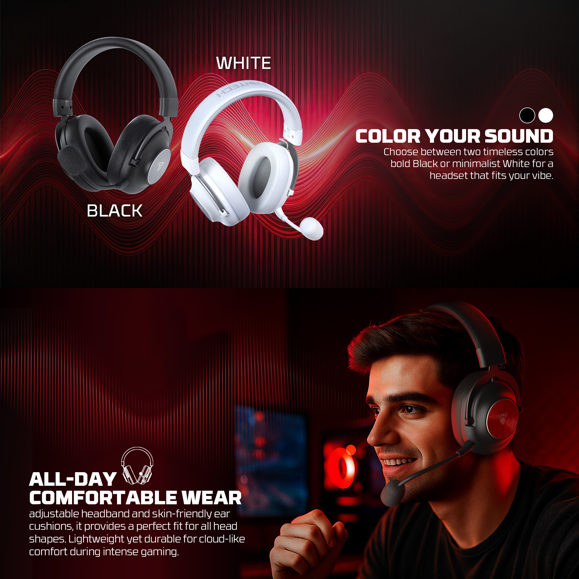FANTECH WHG05 STELLAR Multiplatform Tri-Mode Wireless Gaming Headset 9 FANTECH WHG05 STELLAR Multiplatform Tri-Mode Wireless Gaming Headset - Image 9