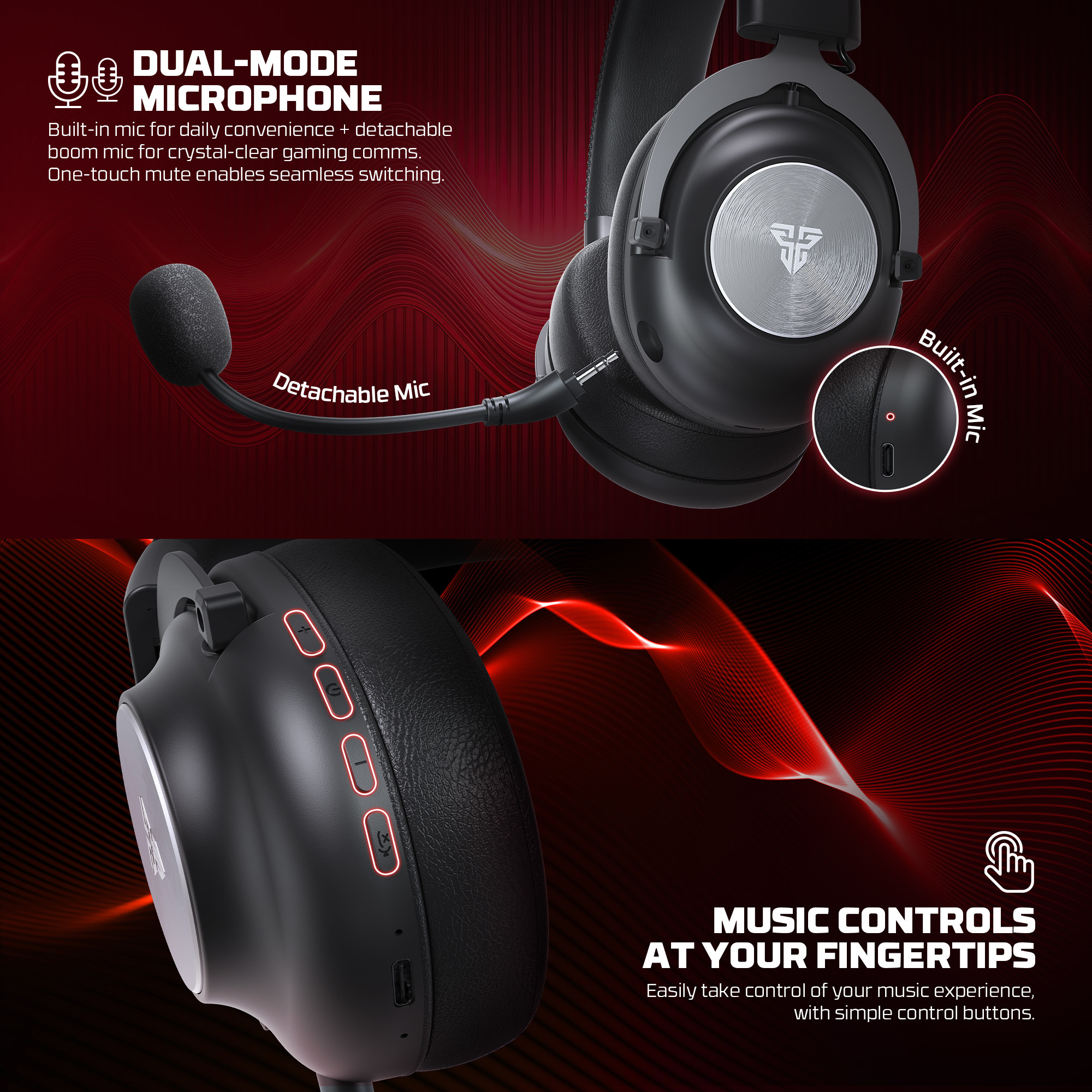 FANTECH WHG05 STELLAR Multiplatform Tri-Mode Wireless Gaming Headset 11 FANTECH WHG05 STELLAR Multiplatform Tri-Mode Wireless Gaming Headset - Image 11