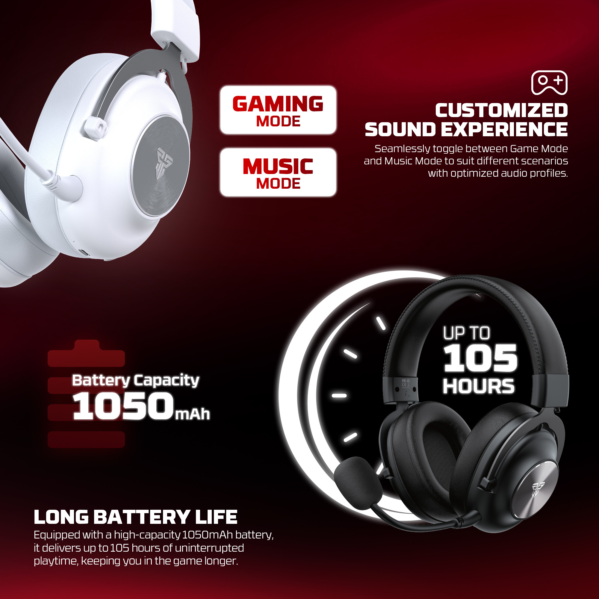 FANTECH WHG05 STELLAR Multiplatform Tri-Mode Wireless Gaming Headset 12 FANTECH WHG05 STELLAR Multiplatform Tri-Mode Wireless Gaming Headset - Image 12