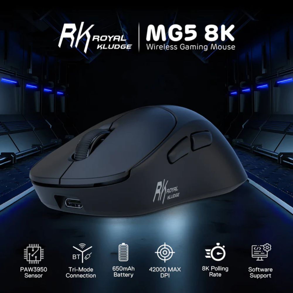 Royal Kludge RK MG5 8K Tri-Mode Wireless Gaming Mouse 6 Royal Kludge RK MG5 8K Tri-Mode Wireless Gaming Mouse - Image 6