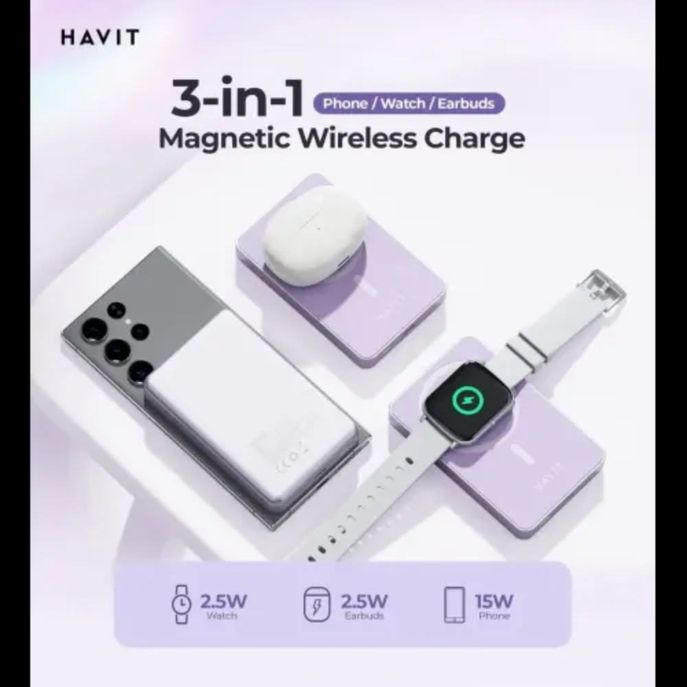 Havit PB5219 10000mah 15w Magnetic Wireless Power Bank 2 Havit PB5219 10000mah 15w Magnetic Wireless Power Bank - Image 2