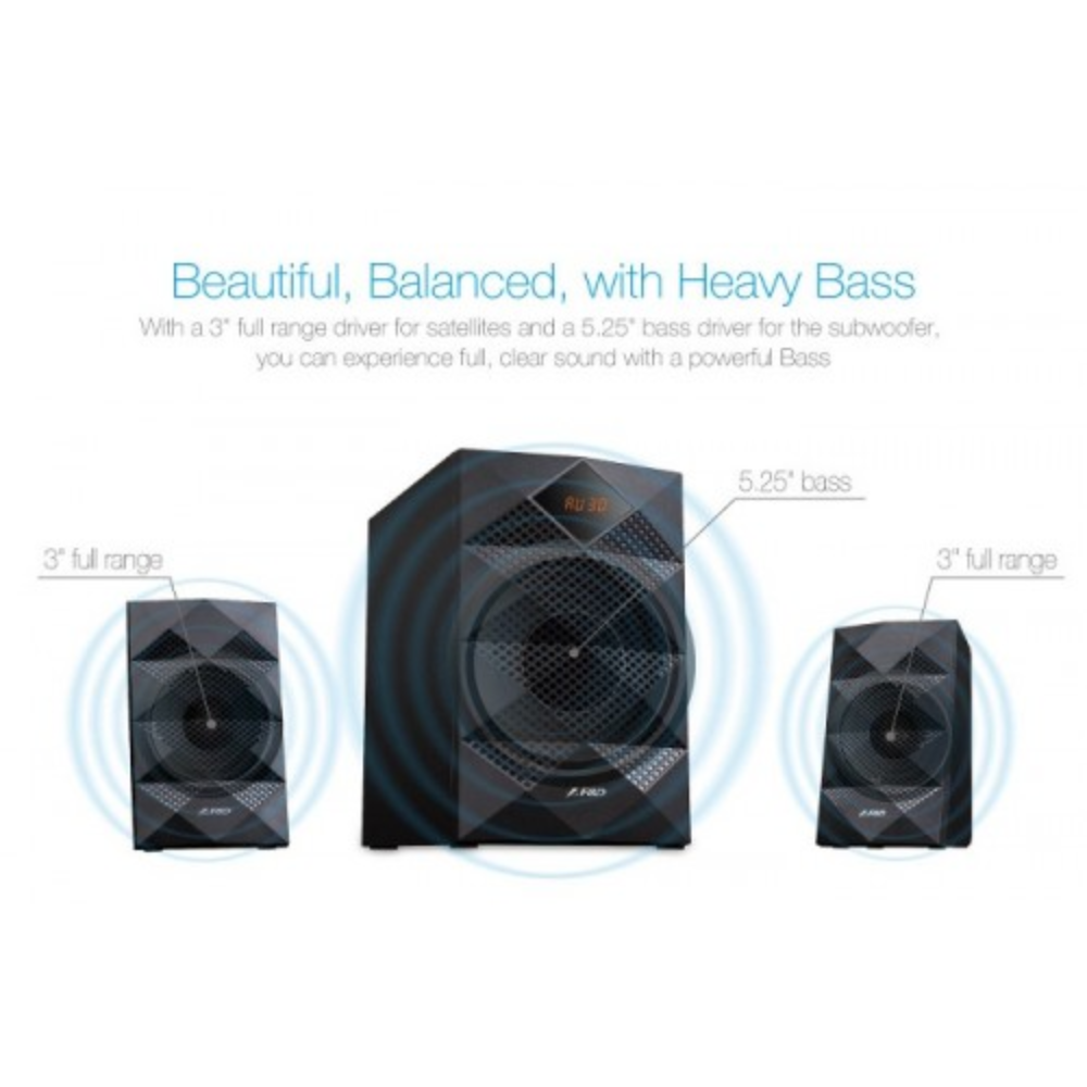 F&D A180X Multimedia Bluetooth 2:1 Speaker 3 F&D A180X Multimedia Bluetooth 2:1 Speaker - Image 3