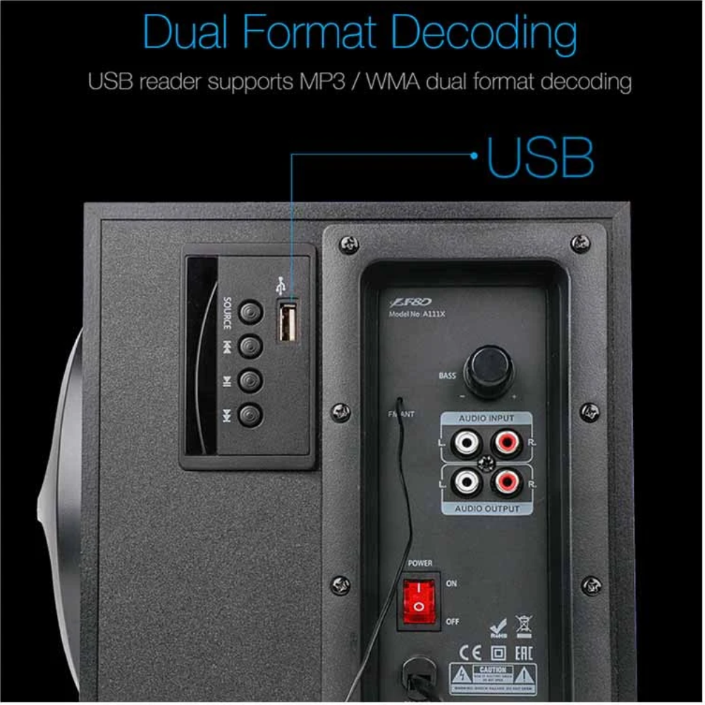 F&D A111X 2.1 Channel Multimedia Bluetooth Speakers 2 F&D A111X 2.1 Channel Multimedia Bluetooth Speakers - Image 2