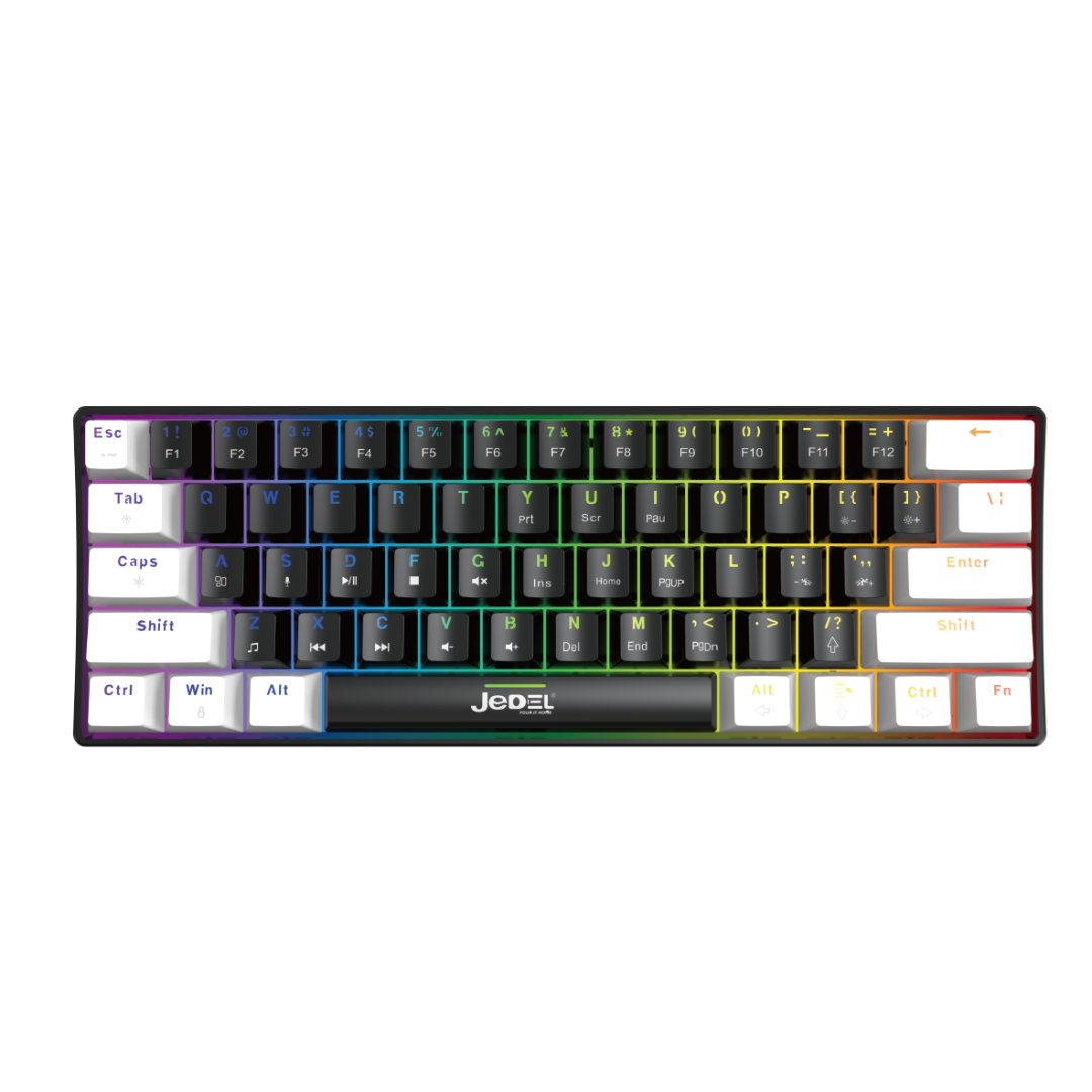 Jedel KL69 61 Keys RGB Mechanical Keyboard Black & White 1 Jedel KL69 61 Keys RGB Mechanical Keyboard Black & White