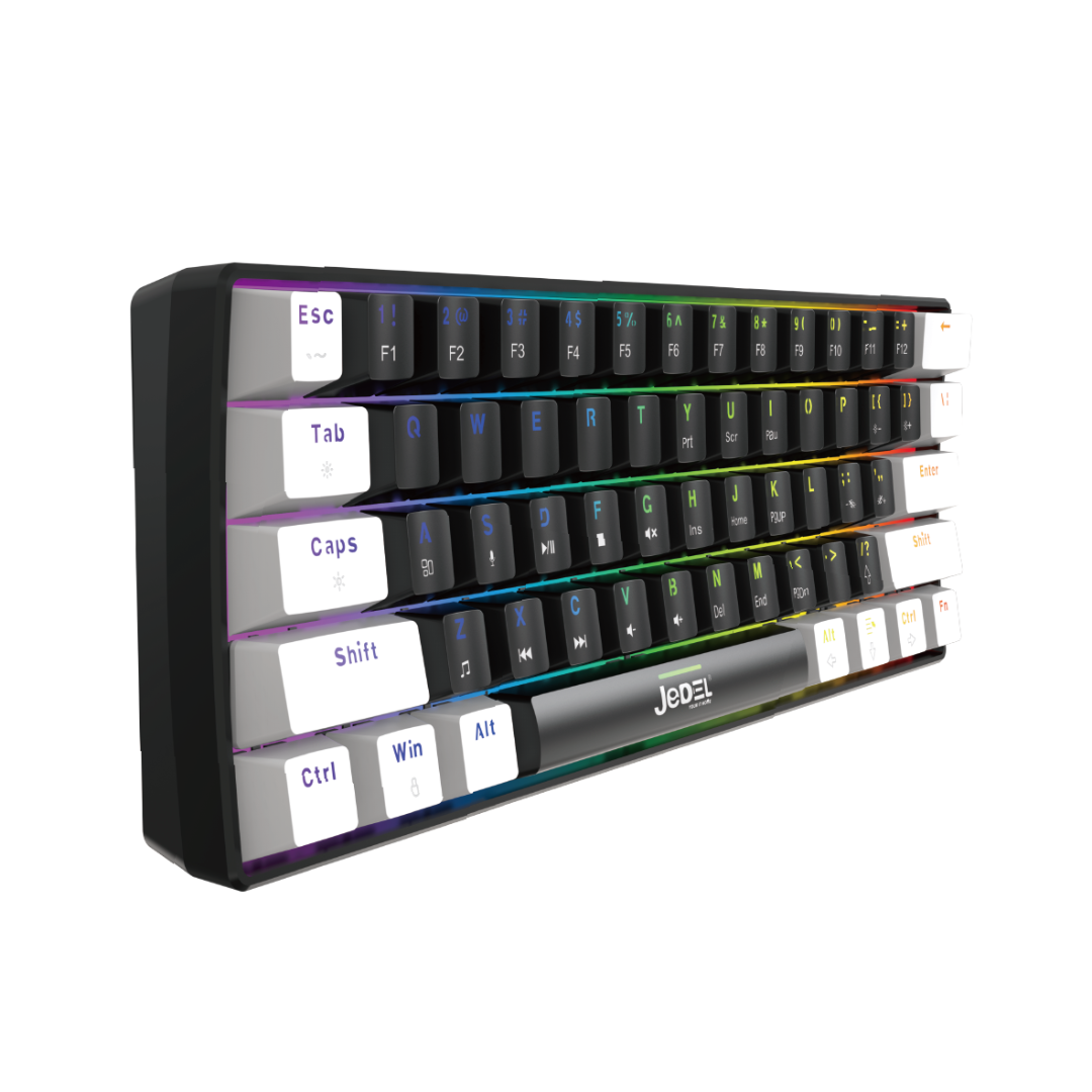 Jedel KL69 61 Keys RGB Mechanical Keyboard Black & White 3 Jedel KL69 61 Keys RGB Mechanical Keyboard Black & White - Image 3