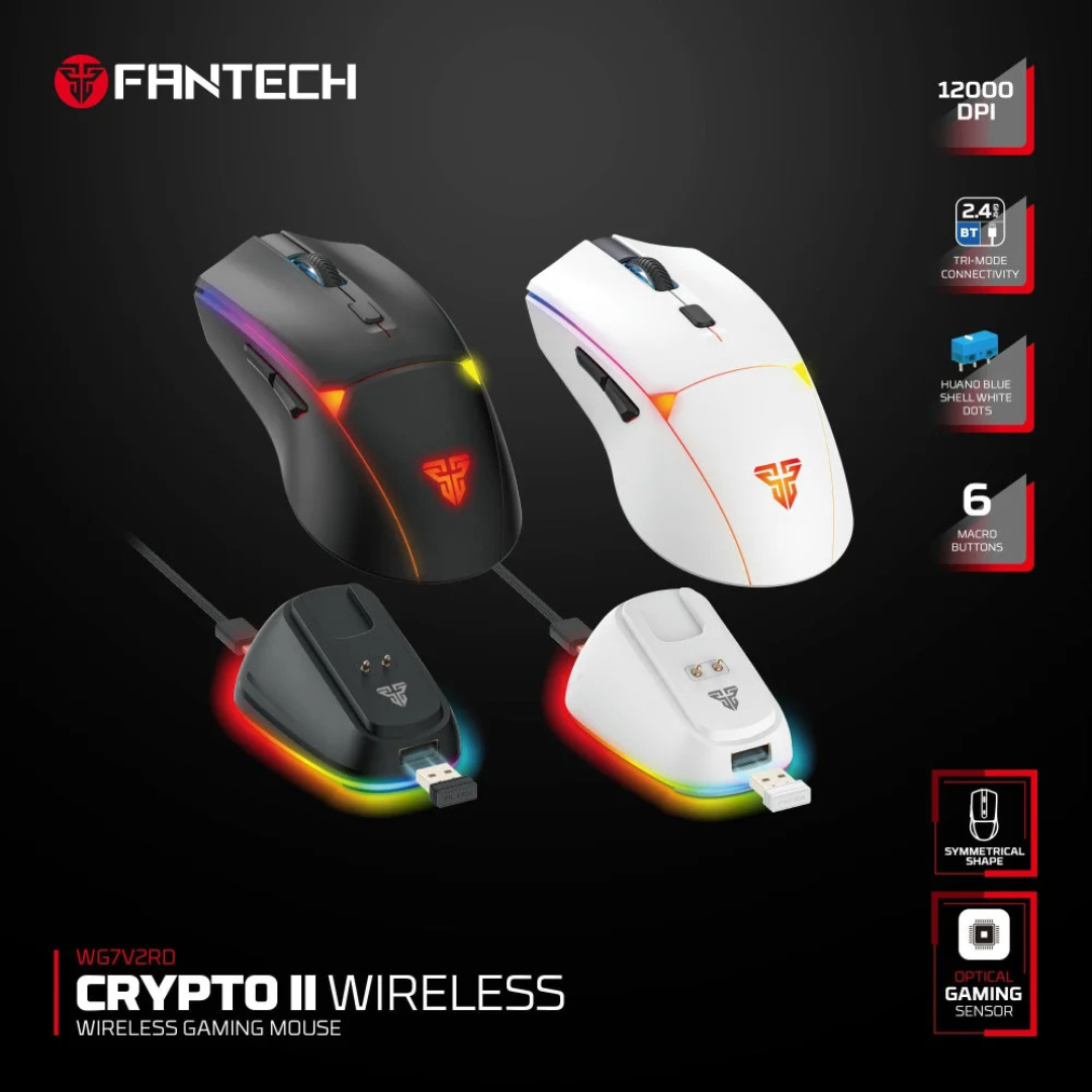 FANTECH WG7V2RD Crypto II Wireless Gaming Mouse White 3 FANTECH WG7V2RD Crypto II Wireless Gaming Mouse White - Image 3