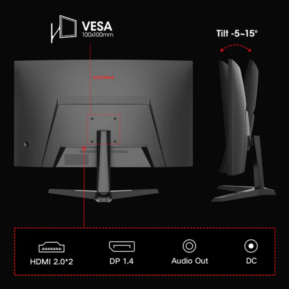 KOORUI 27E6QCA 27-inch VA QHD 180Hz Curved Gaming Monitor 7 KOORUI 27E6QCA 27-inch VA QHD 180Hz Curved Gaming Monitor - Image 7