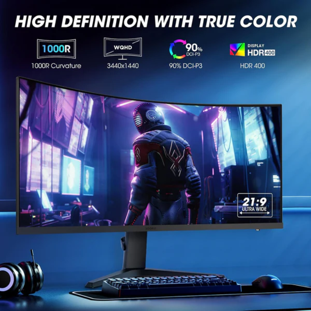 KOORUI 34E6UC 34-inch VA WQHD 165Hz Curved Gaming Monitor 3 KOORUI 34E6UC 34-inch VA WQHD 165Hz Curved Gaming Monitor - Image 3