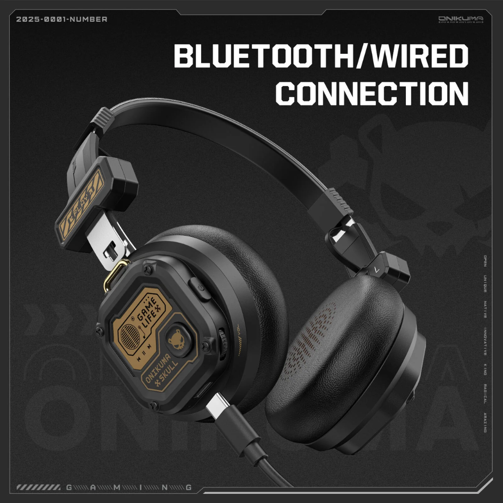 Onikuma GT803 Dual Mode Wireless Gaming Headset, Black 8 Onikuma GT803 Dual Mode Wireless Gaming Headset, Black - Image 8