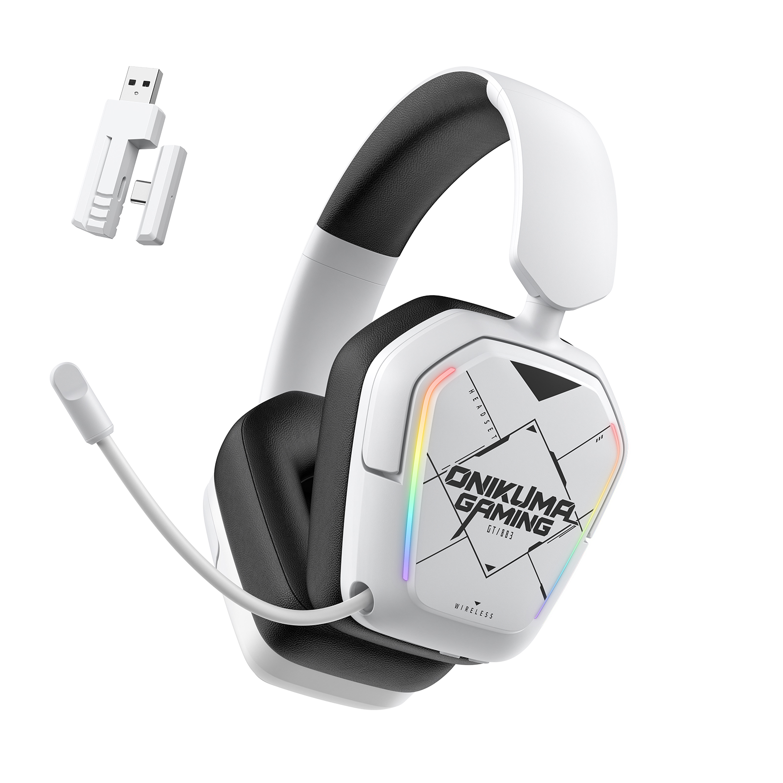 Onikuma GT883 4-Mode Wireless Gaming Headset, (Black/White) 1 Onikuma GT883 4-Mode Wireless Gaming Headset, (Black/White)