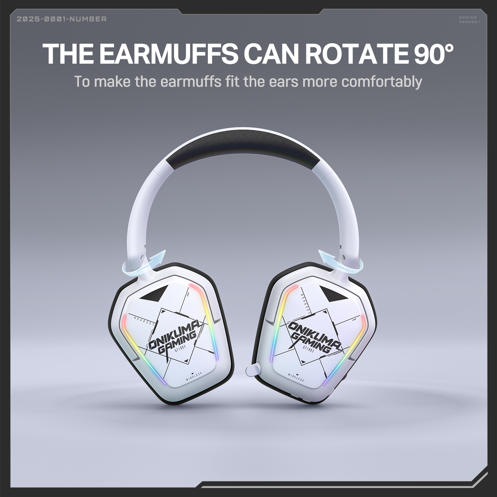 Onikuma GT883 4-Mode Wireless Gaming Headset, (Black/White) 5 Onikuma GT883 4-Mode Wireless Gaming Headset, (Black/White) - Image 5