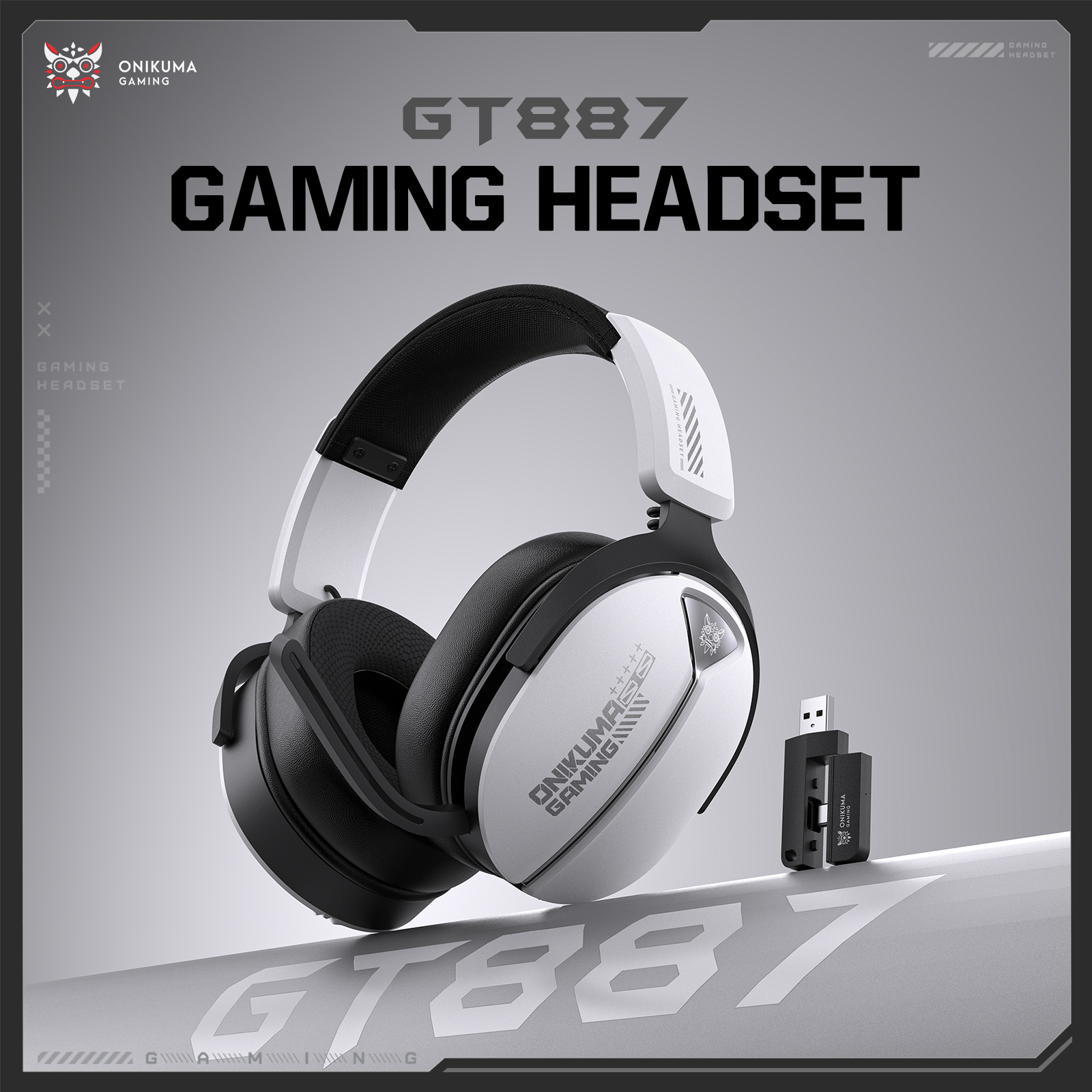 Onikuma GT887 Quad-Mode Wireless Gaming Headset, White 5 Onikuma GT887 Quad-Mode Wireless Gaming Headset, White - Image 5