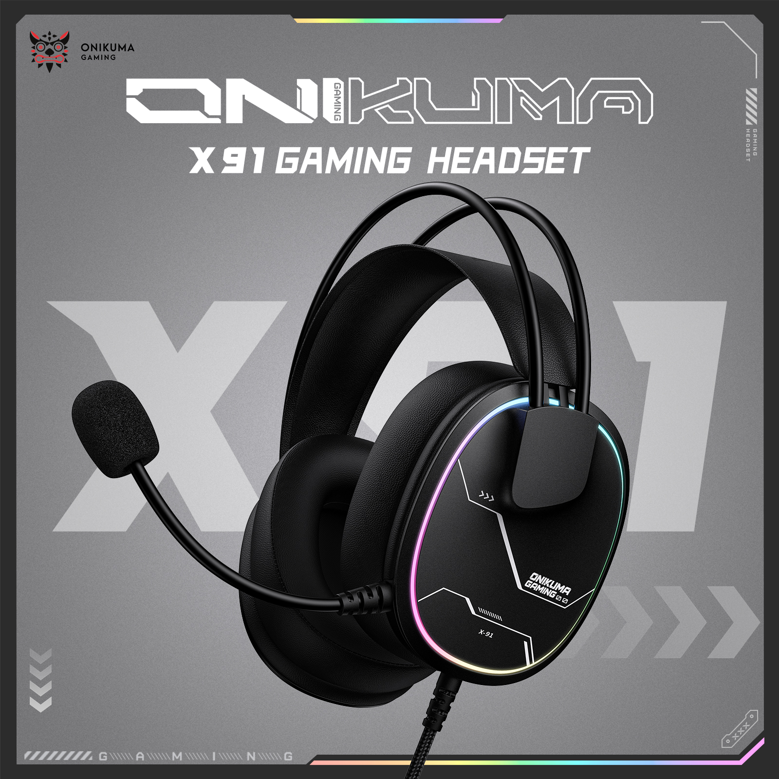 Onikuma X91 RGB Lightweight Over-Ear Wired Gaming Headset 9 Onikuma X91 RGB Lightweight Over-Ear Wired Gaming Headset - Image 9