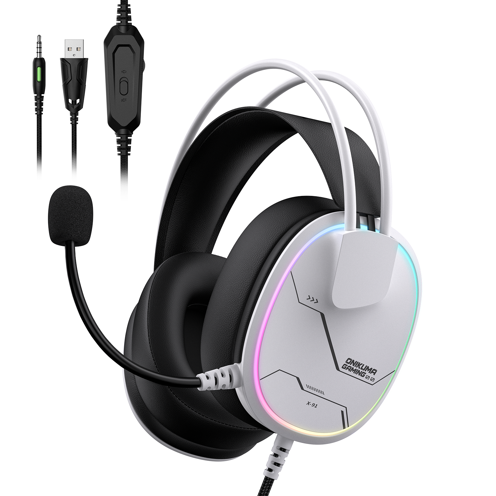 Onikuma X91 RGB Lightweight Over-Ear Wired Gaming Headset 4 Onikuma X91 RGB Lightweight Over-Ear Wired Gaming Headset - Image 4