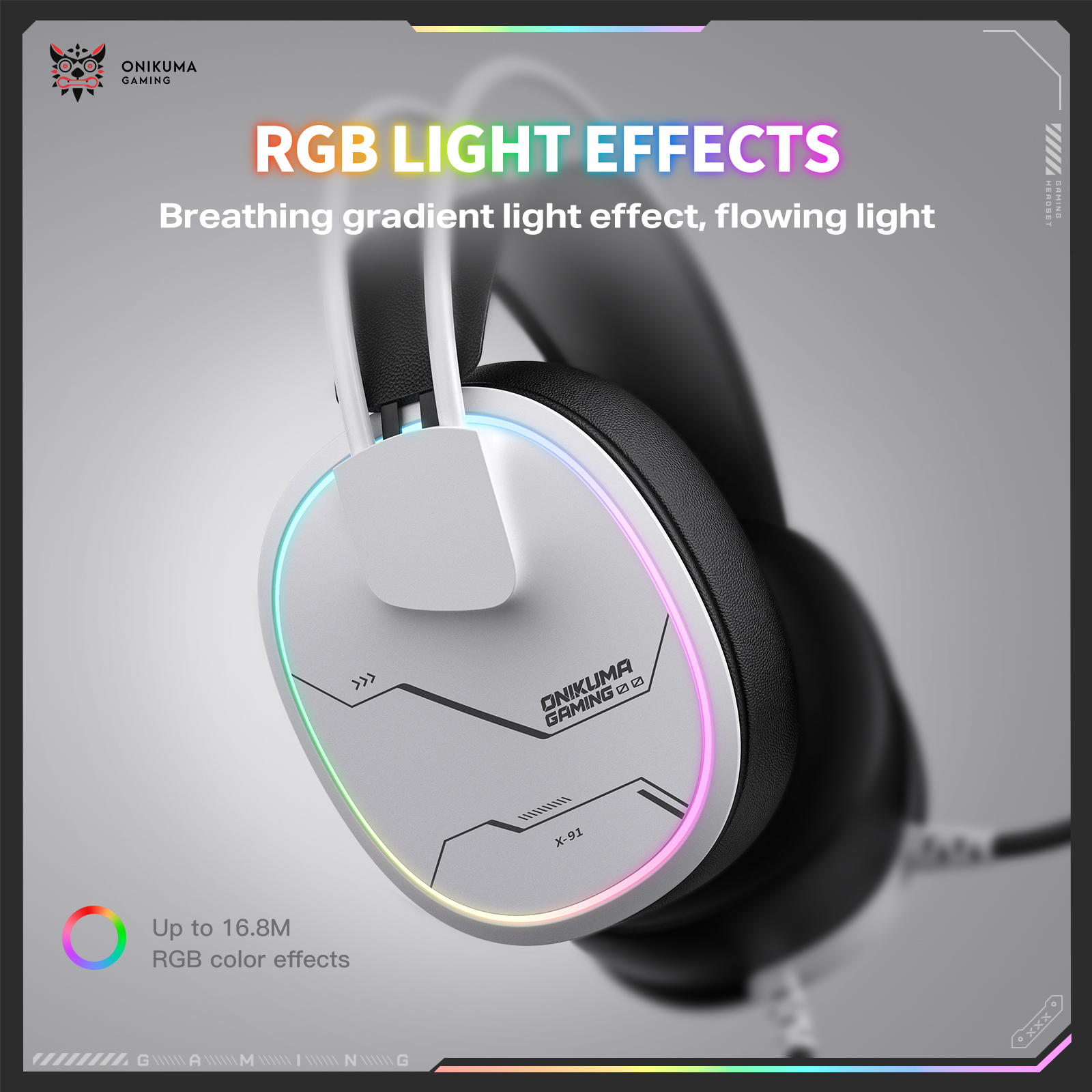 Onikuma X91 RGB Lightweight Over-Ear Wired Gaming Headset 12 Onikuma X91 RGB Lightweight Over-Ear Wired Gaming Headset - Image 12