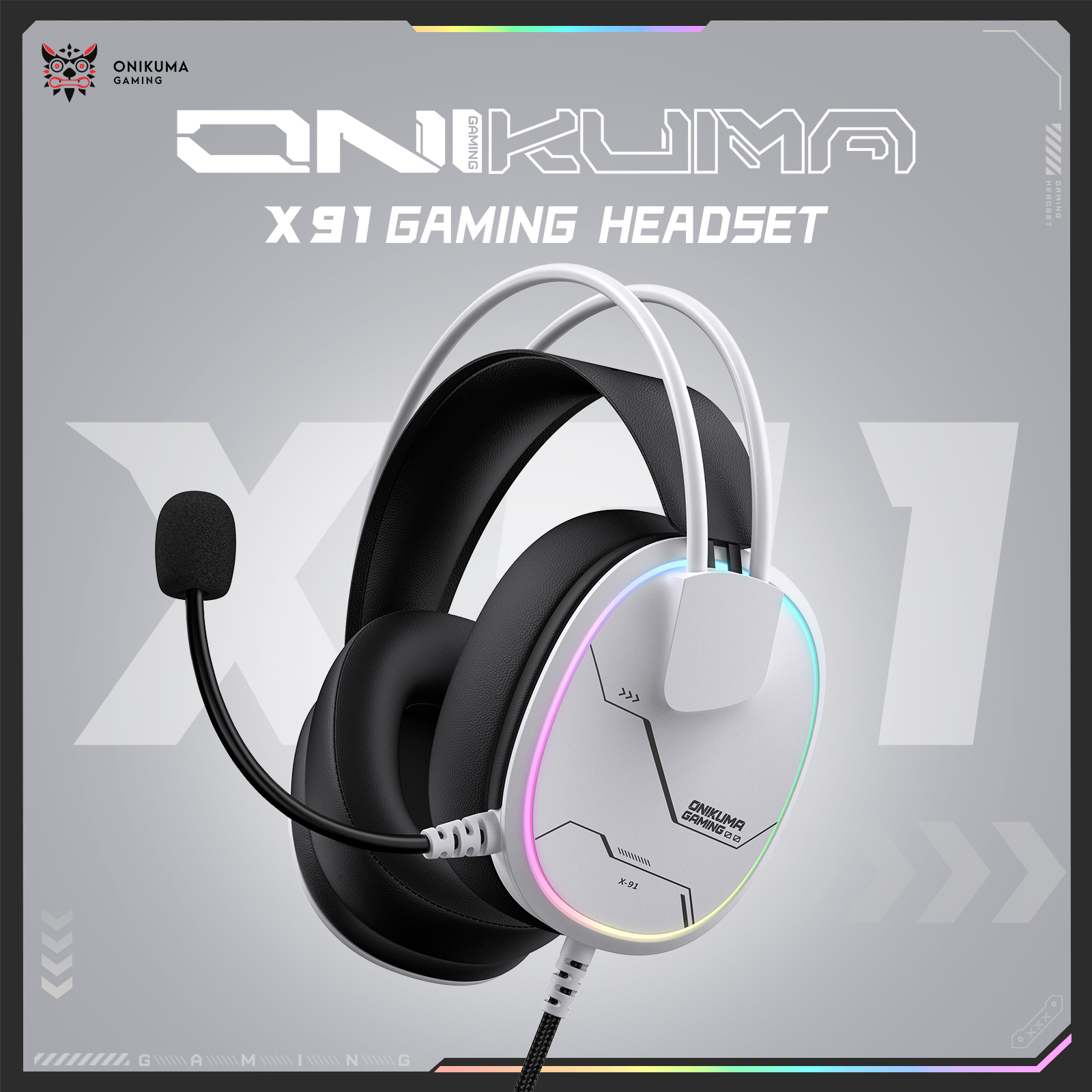 Onikuma X91 RGB Lightweight Over-Ear Wired Gaming Headset 10 Onikuma X91 RGB Lightweight Over-Ear Wired Gaming Headset - Image 10