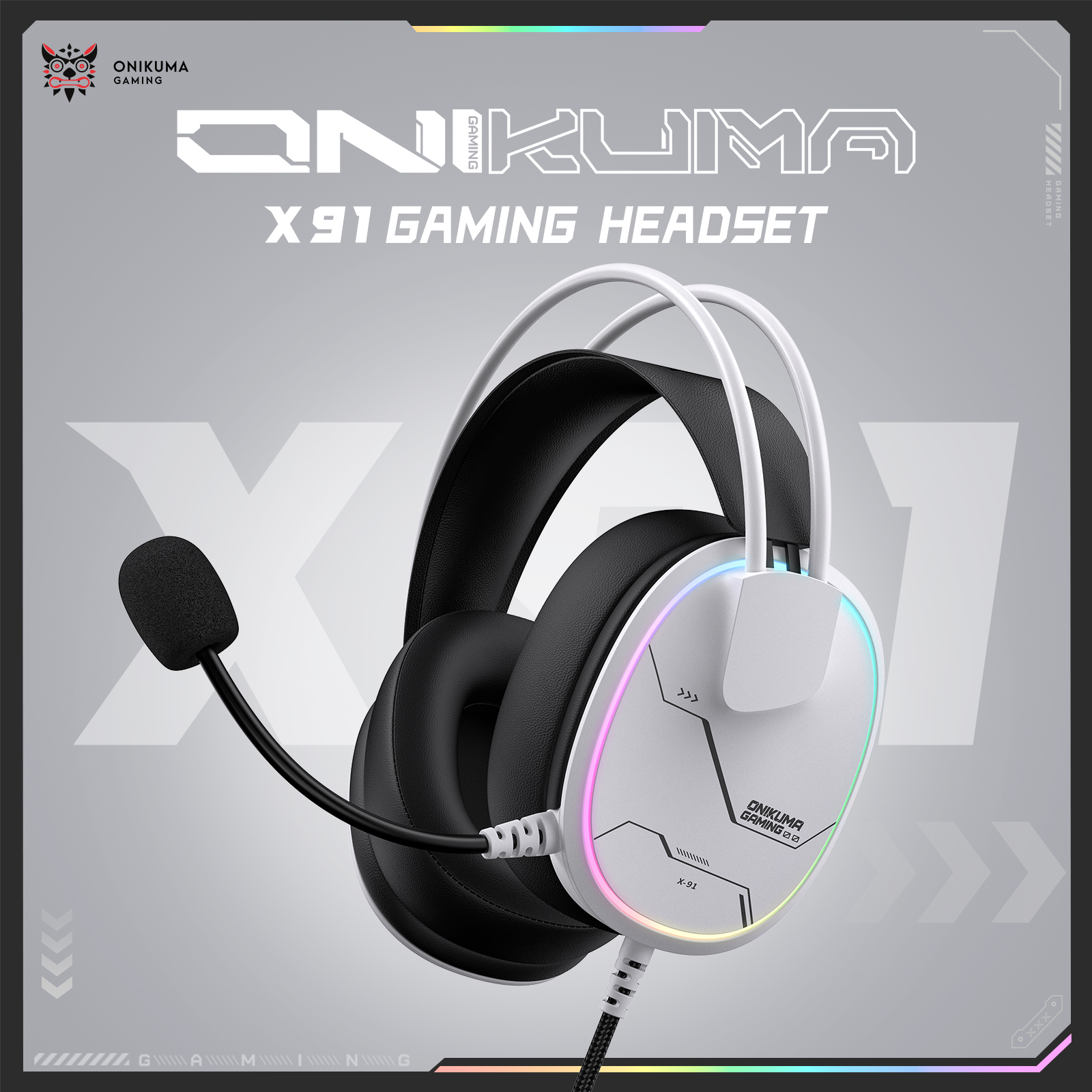 Onikuma X91 RGB Lightweight Over-Ear Wired Gaming Headset 13 Onikuma X91 RGB Lightweight Over-Ear Wired Gaming Headset - Image 13