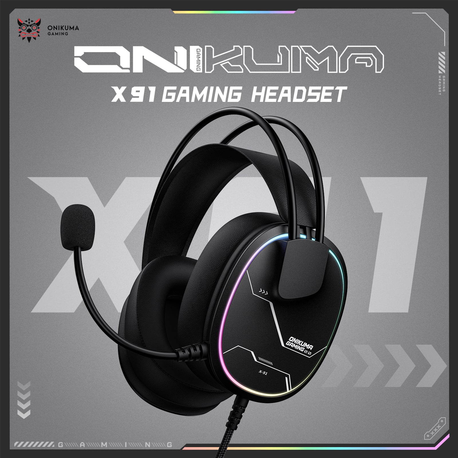 Onikuma X91 RGB Lightweight Over-Ear Wired Gaming Headset 5 Onikuma X91 RGB Lightweight Over-Ear Wired Gaming Headset - Image 5
