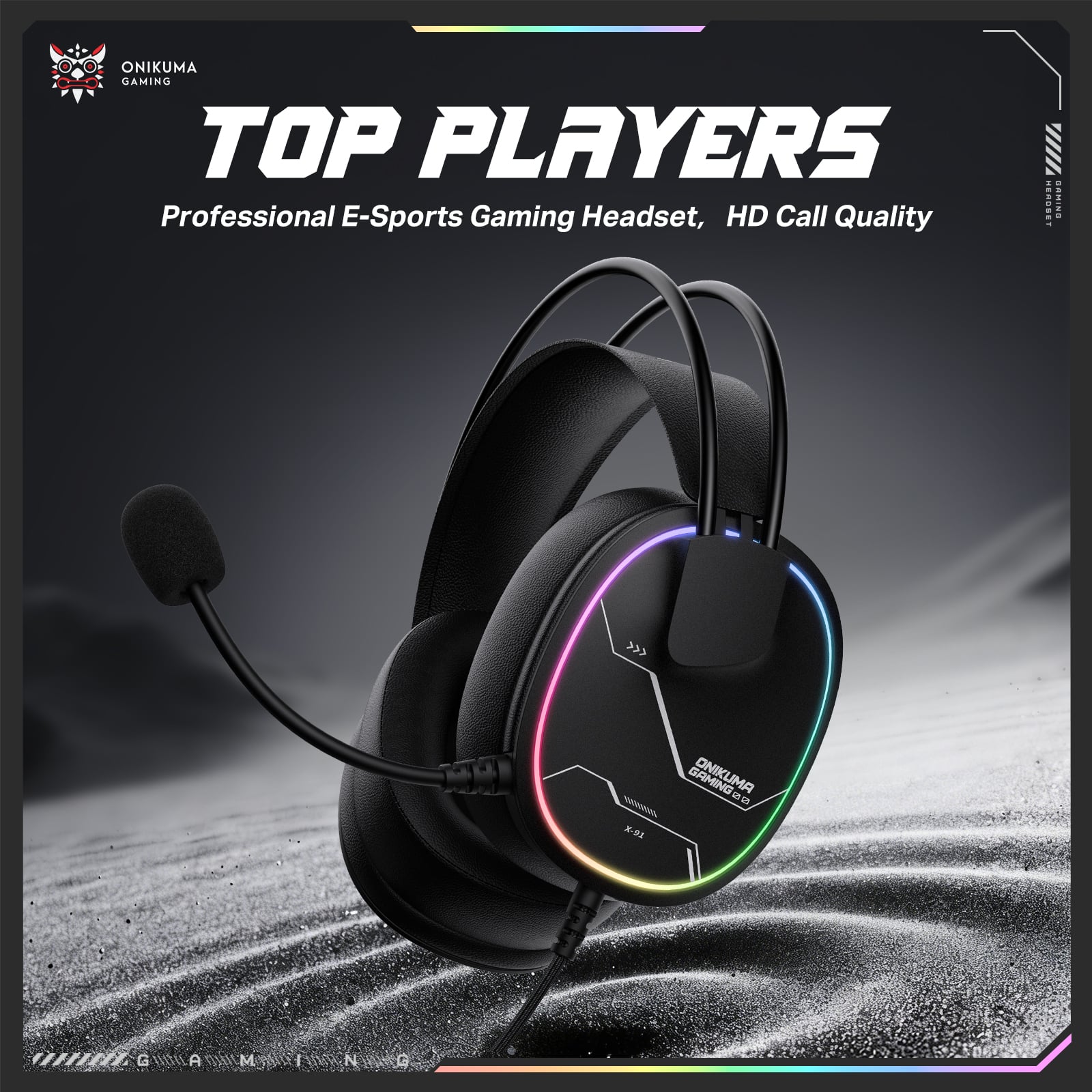 Onikuma X91 RGB Lightweight Over-Ear Wired Gaming Headset 6 Onikuma X91 RGB Lightweight Over-Ear Wired Gaming Headset - Image 6