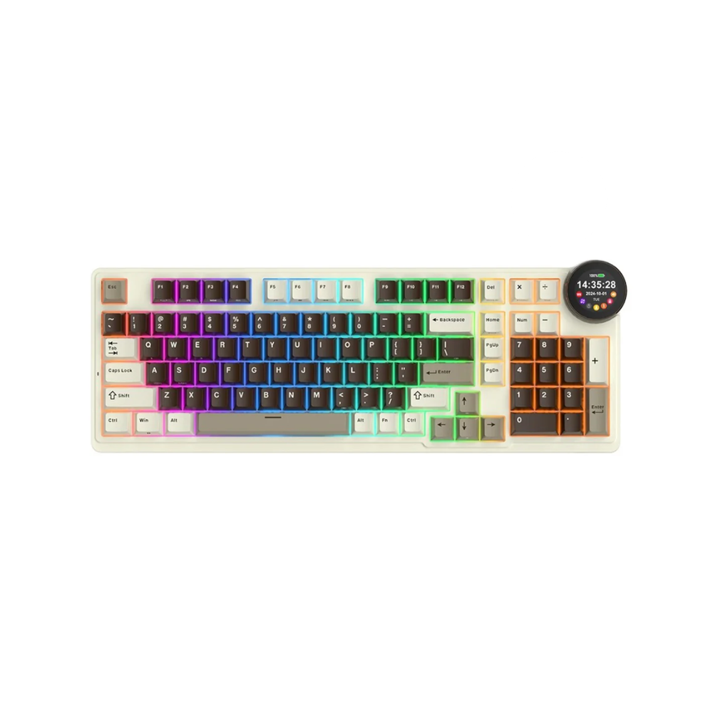 Royal Kludge RK-N99 RGB Tri-Mode Wireless Mechanical Keyboard, Mocha Grey 1 Royal Kludge RK-N99 RGB Tri-Mode Wireless Mechanical Keyboard, Mocha Grey