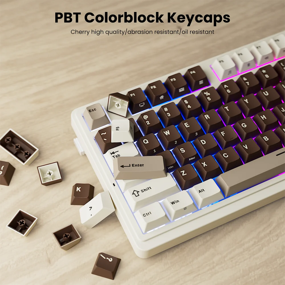 Royal Kludge RK-N99 RGB Tri-Mode Wireless Mechanical Keyboard, Mocha Grey 10 Royal Kludge RK-N99 RGB Tri-Mode Wireless Mechanical Keyboard, Mocha Grey - Image 10