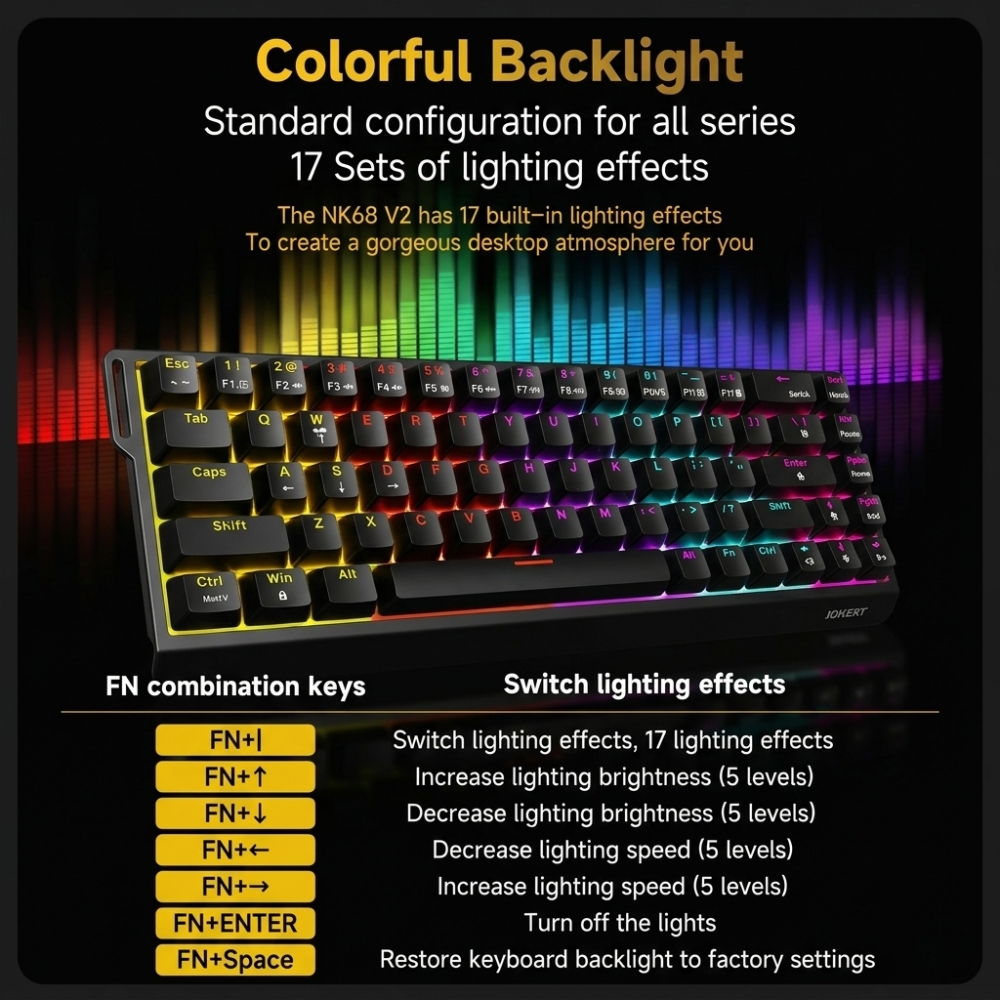 AJAZZ NK68 V2 Wired Mechanical Gaming Keyboard 8 AJAZZ NK68 V2 Wired Mechanical Gaming Keyboard - Image 8