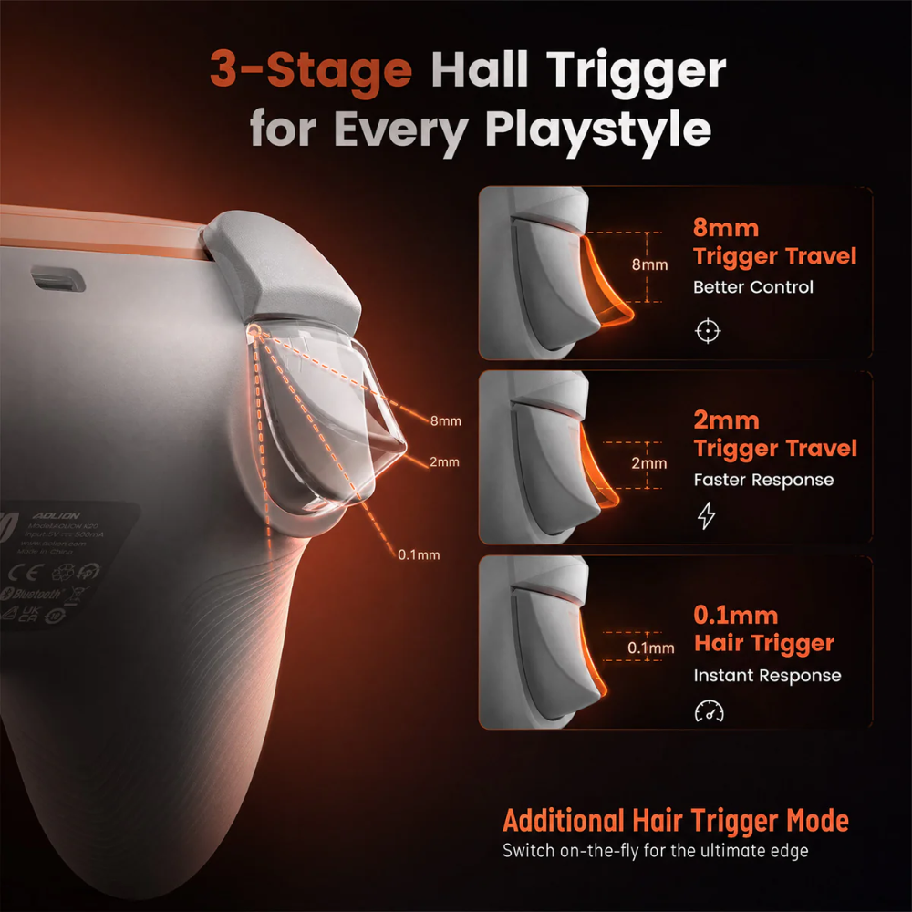 AOLION K20 TMR Wireless Controller with Charging Dock 6 AOLION K20 TMR Wireless Controller with Charging Dock - Image 6