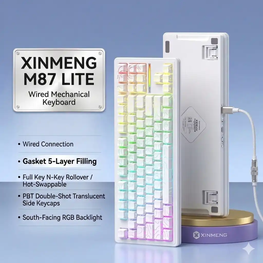 Xinmeng M87 Lite Wired Gasket RGB Mechanical Keyboard 2 Xinmeng M87 Lite Wired Gasket RGB Mechanical Keyboard - Image 2