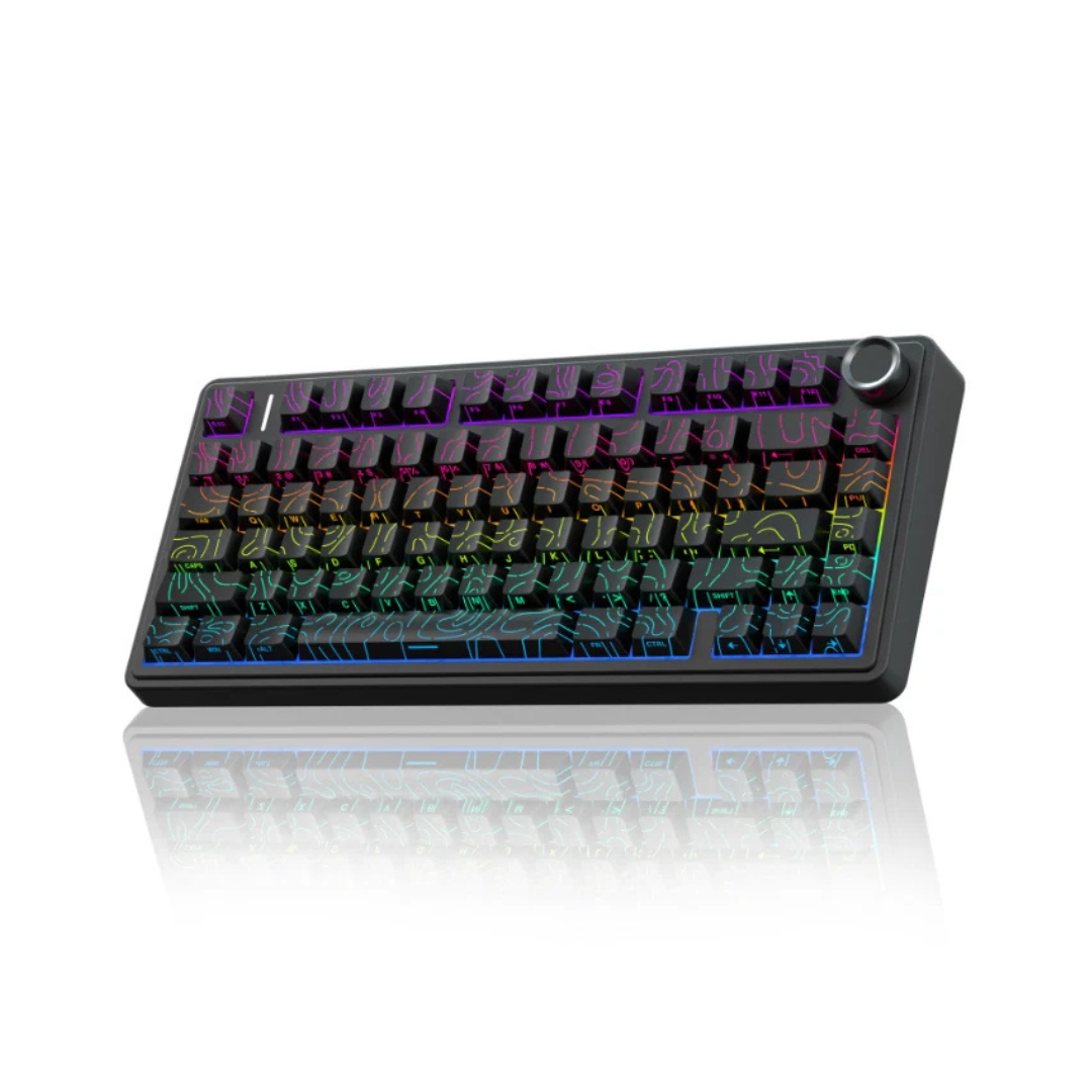 Aula F75 Pro Tri-Mode Wireless Gasket Mounted Mechanical Keyboard, Black Contour(Star Vector Switch) 2 Aula F75 Pro Tri-Mode Wireless Gasket Mounted Mechanical Keyboard, Black Contour(Star Vector Switch) - Image 2