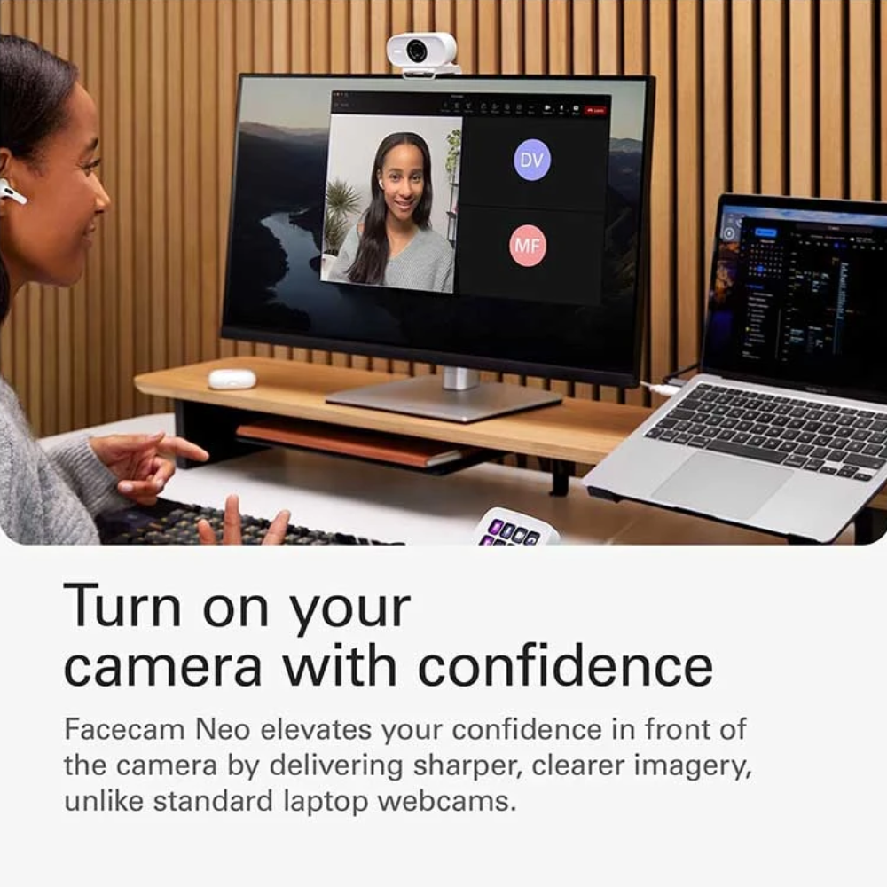 CORSAIR Elgato Facecam Neo 1080p Full HD Webcam, White 3 CORSAIR Elgato Facecam Neo 1080p Full HD Webcam, White - Image 3