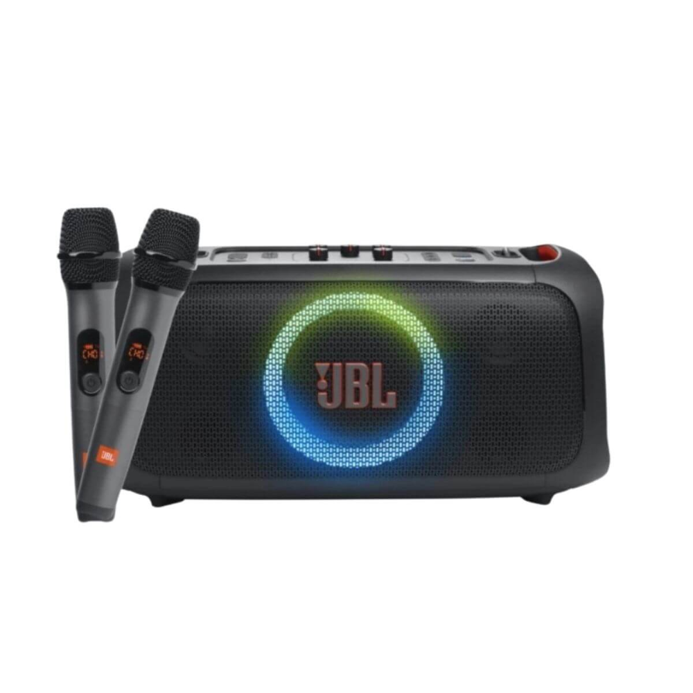 JBL PartyBox On-The-Go Portable Party Speaker and Wireless 2 Microphone 1 JBL PartyBox On-The-Go Portable Party Speaker and Wireless 2 Microphone