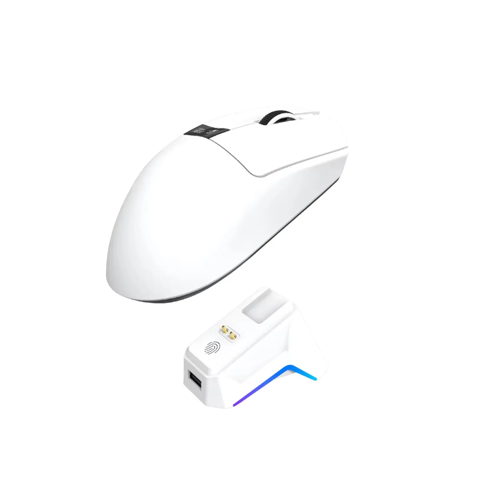 Jedel GoGoat V8 Tri Mode Wireless Mouse with Charging Dock, White 3 Jedel GoGoat V8 Tri Mode Wireless Mouse with Charging Dock, White - Image 3