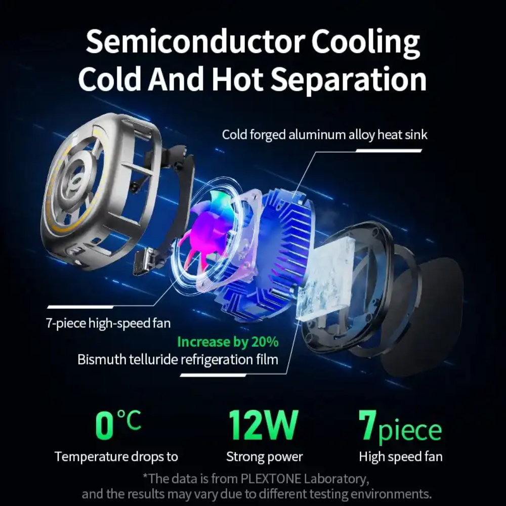 Plextone EX2 Ultra RGB Magnetic Radiator Phone Cooler 4 Plextone EX2 Ultra RGB Magnetic Radiator Phone Cooler - Image 4