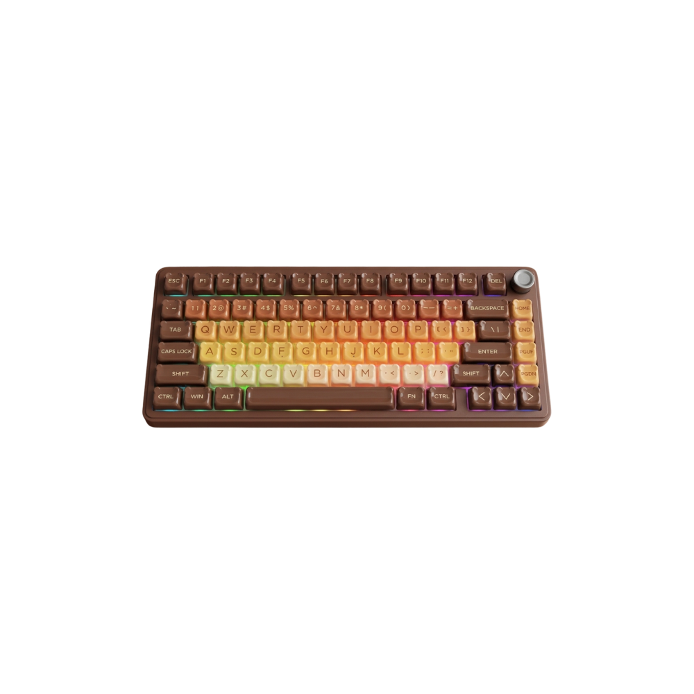 Xinmeng S75 Dual 8K Tri Mode Wireless Gasket-Mounted Mechanical Keyboard, Caramal Brownie Bear 1 Xinmeng S75 Dual 8K Tri Mode Wireless Gasket-Mounted Mechanical Keyboard, Caramal Brownie Bear