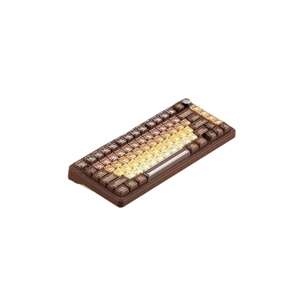 Xinmeng S75 Dual 8K Tri Mode Wireless Gasket-Mounted Mechanical Keyboard, Caramal Brownie Bear 3 Xinmeng S75 Dual 8K Tri Mode Wireless Gasket-Mounted Mechanical Keyboard, Caramal Brownie Bear - Image 3