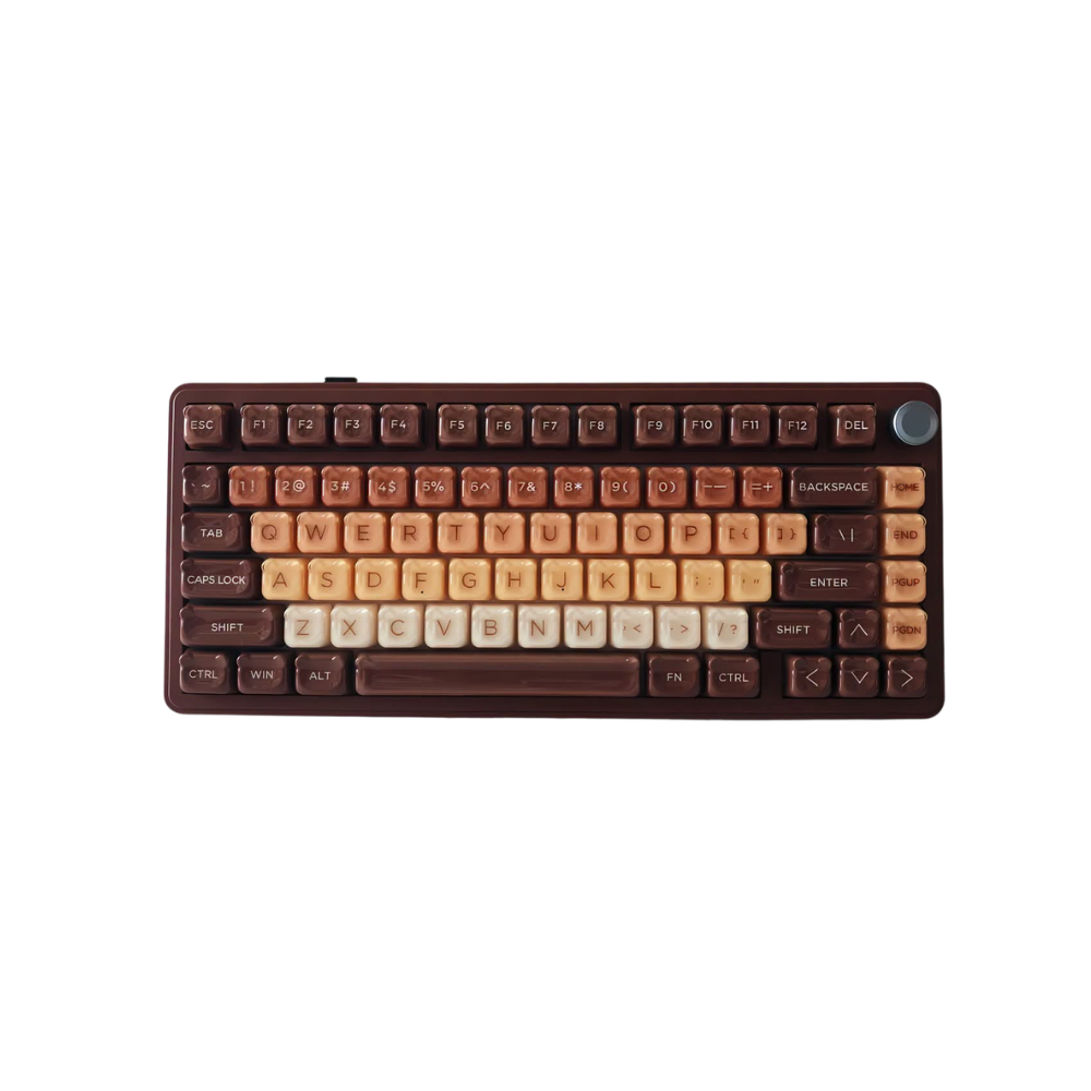 Xinmeng S75 Dual 8K Tri Mode Wireless Gasket-Mounted Mechanical Keyboard, Caramal Brownie Bear 2 Xinmeng S75 Dual 8K Tri Mode Wireless Gasket-Mounted Mechanical Keyboard, Caramal Brownie Bear - Image 2