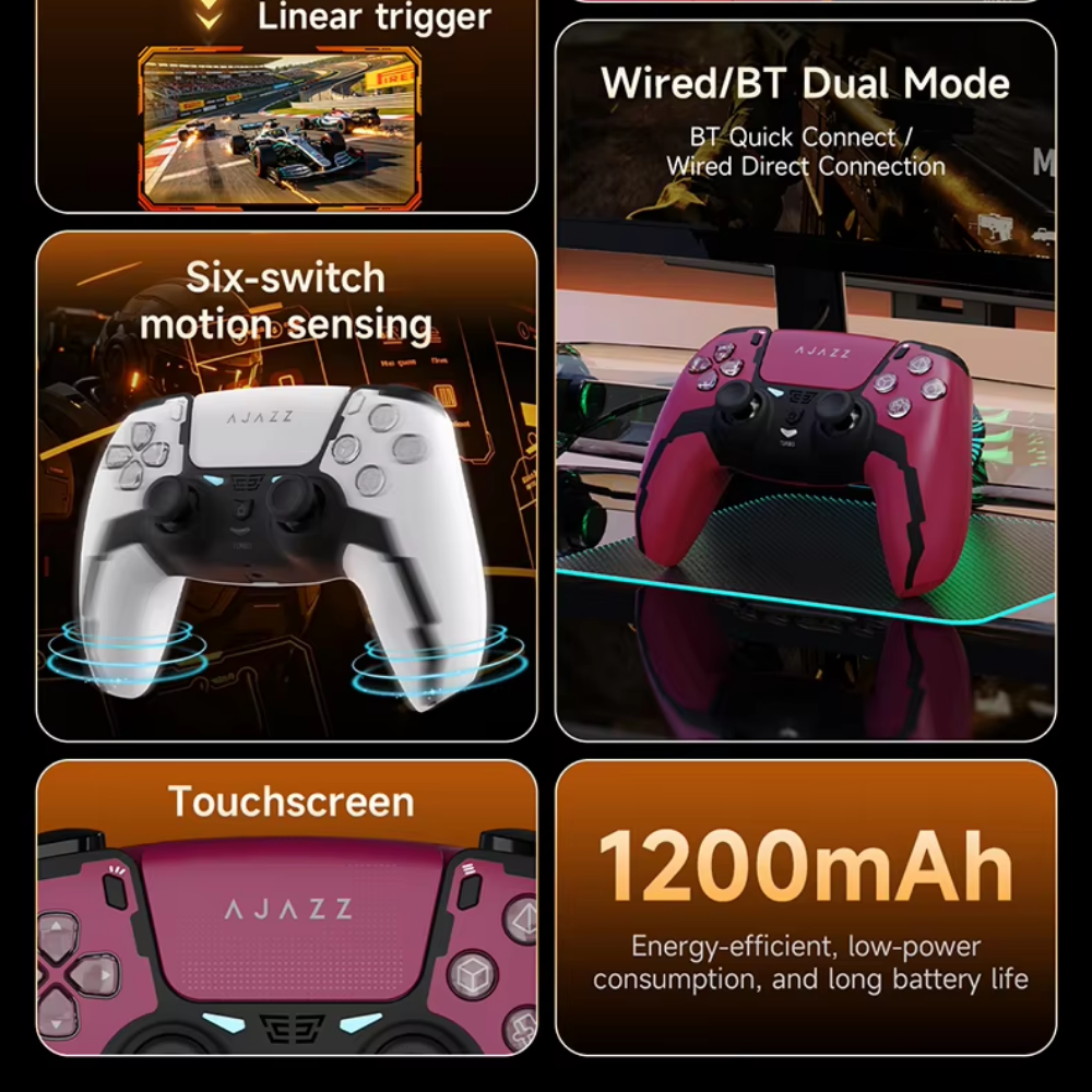AJAZZ GP100 PS Dual-Mode Wireless Hall-Effect Joystick Gaming Controller 9 AJAZZ GP100 PS Dual-Mode Wireless Hall-Effect Joystick Gaming Controller - Image 9