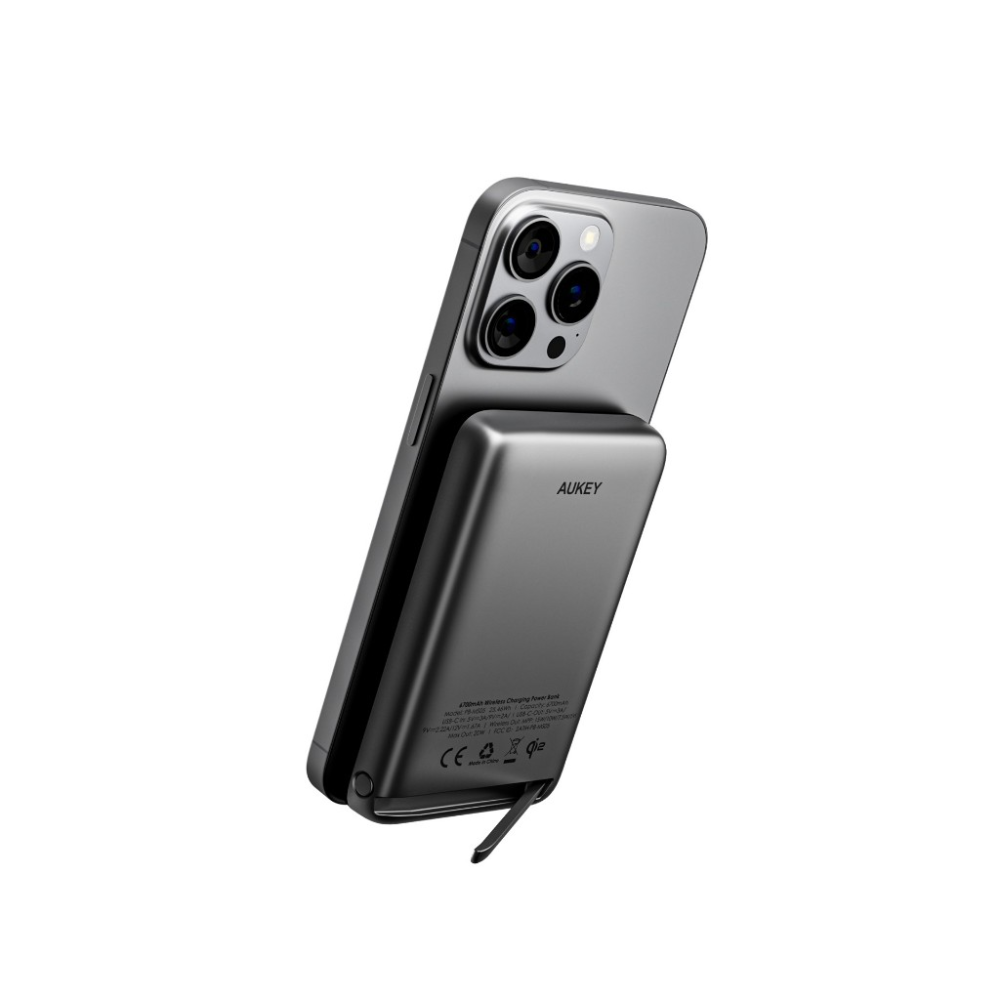 AUKEY MagFusion 20W Qi2 Magnetic Wireless Charging Power Bank - 6700mAh 2 AUKEY MagFusion 20W Qi2 Magnetic Wireless Charging Power Bank - 6700mAh - Image 2