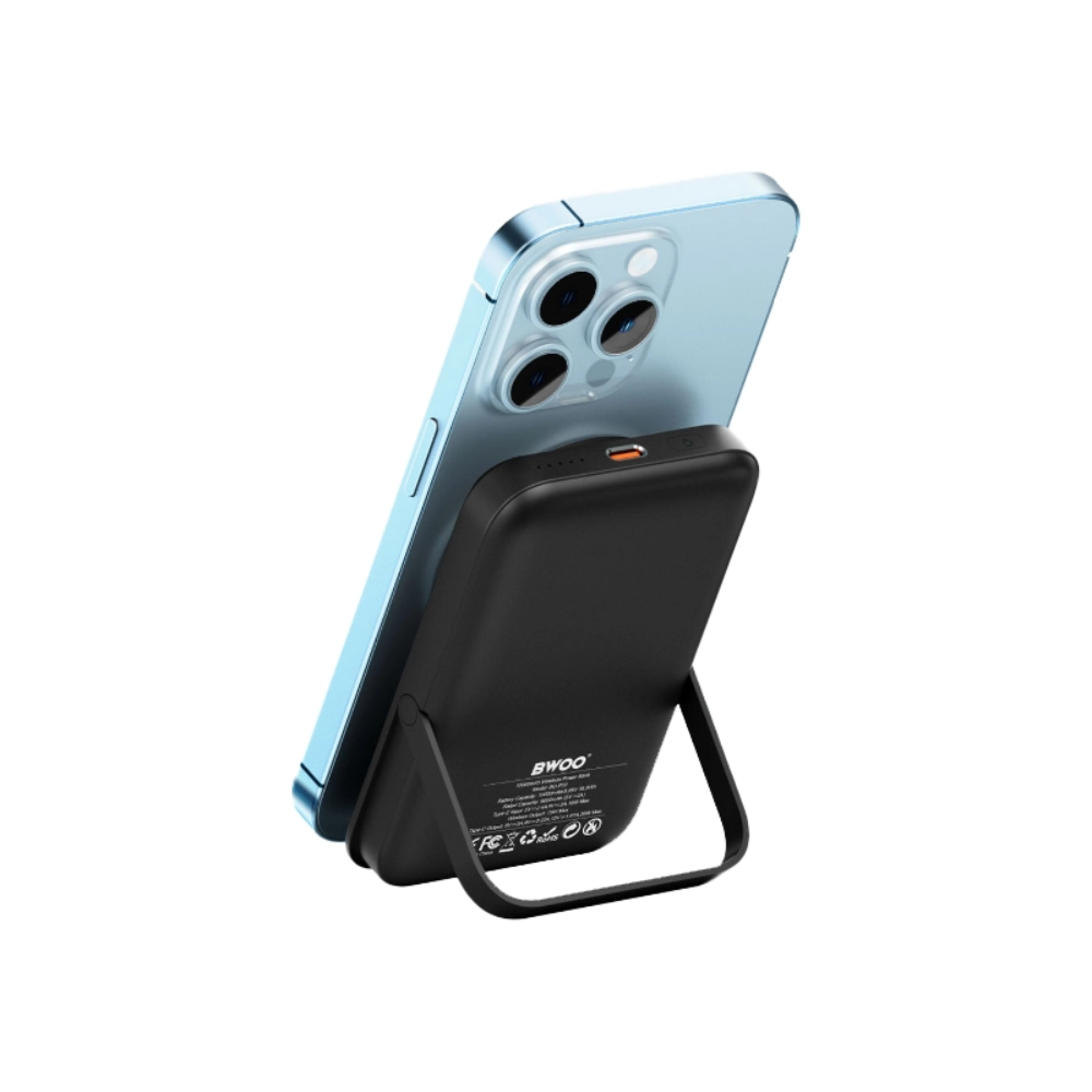 BWOO BO-P33 10000mAh 20W Magnetic Wireless Power Bank With Foldable Holder 3 BWOO BO-P33 10000mAh 20W Magnetic Wireless Power Bank With Foldable Holder - Image 3