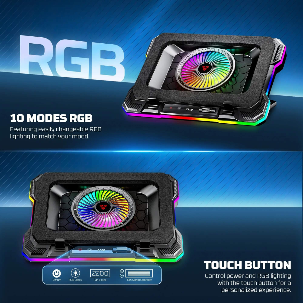 Fantech NC22 RGB Laptop Cooler With Phone Holder 7 Fantech NC22 RGB Laptop Cooler With Phone Holder - Image 7