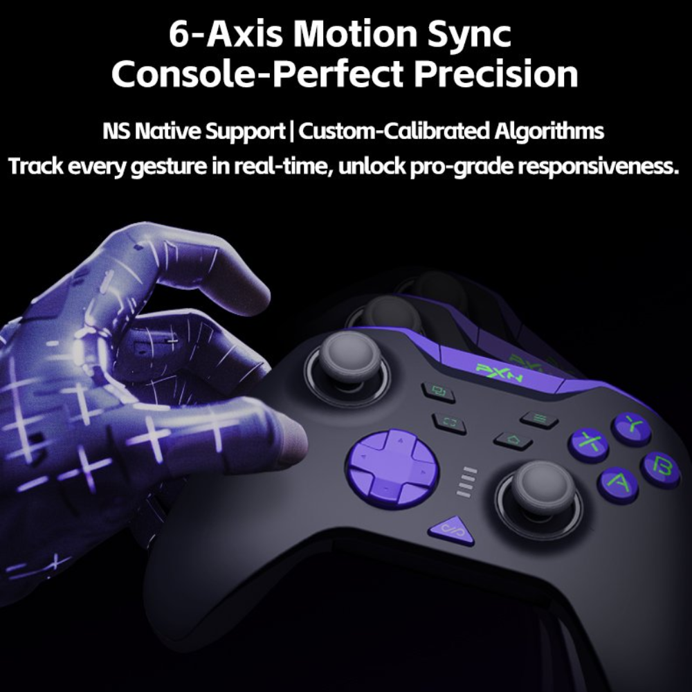 PXN P5 8k Tri-Mode Wireless Game Controller, Black Purple 11 PXN P5 8k Tri-Mode Wireless Game Controller, Black Purple - Image 11