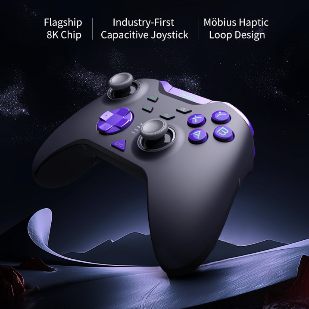 PXN P5 8k Tri-Mode Wireless Game Controller, Black Purple 3 PXN P5 8k Tri-Mode Wireless Game Controller, Black Purple - Image 3