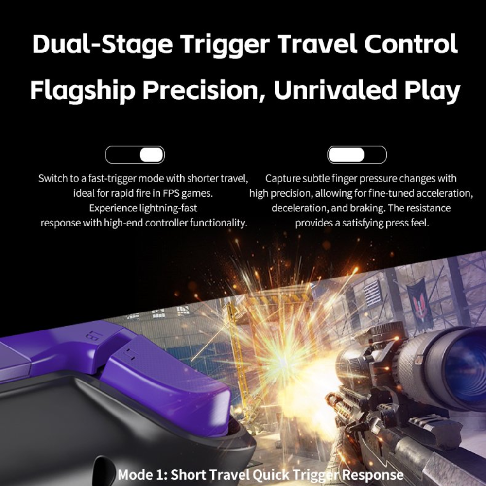 PXN P5 8k Tri-Mode Wireless Game Controller, Black Purple 9 PXN P5 8k Tri-Mode Wireless Game Controller, Black Purple - Image 9