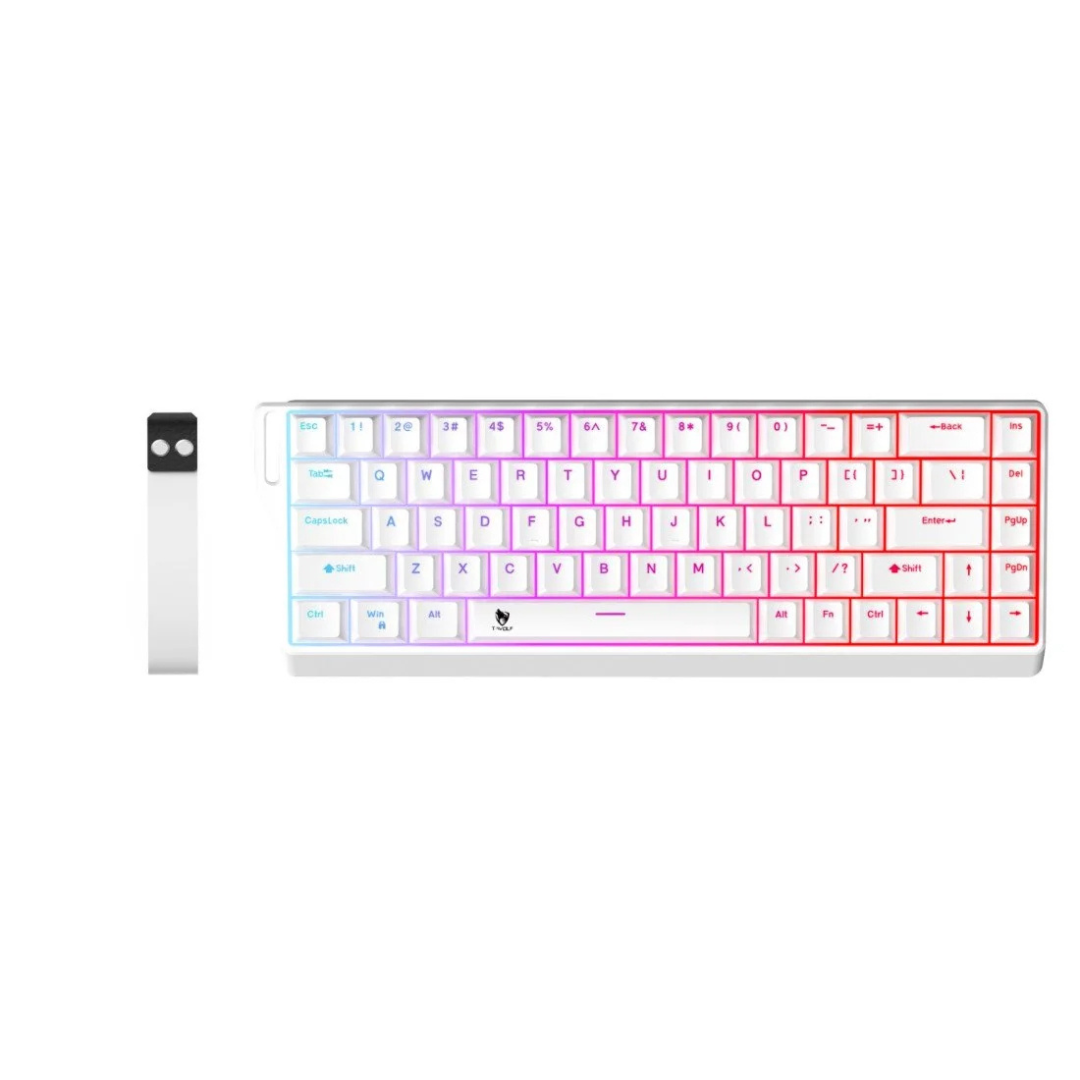 T-Wolf K68 Tri-Mode RGB Shine-through Mechanical Keyboard 2 T-Wolf K68 Tri-Mode RGB Shine-through Mechanical Keyboard - Image 2